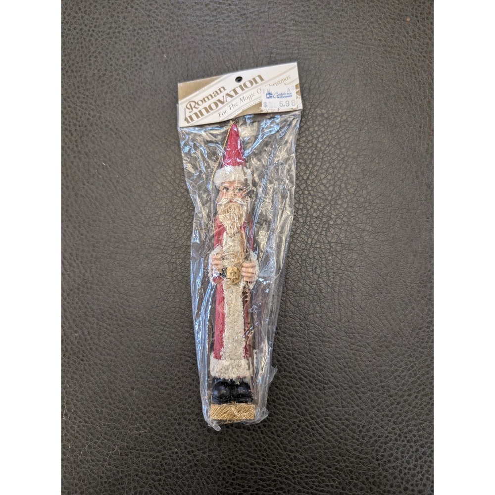 Vtg Pencil Santa Claus Folk Art Christmas Ornament Figurine Home Decor 7" Roman - Picture 3 of 8